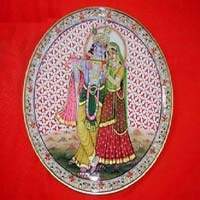 Radha krishna Marble Painted Plate