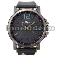 forest green dial black belt fancy analog watch for men and boys