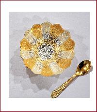Single Designer Bowl + Spoon (Gold)