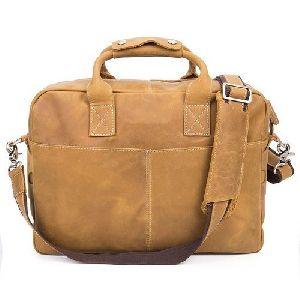 Light Brown Laptop Leather Office Bags