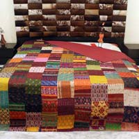 Kantha Silk Patchwork Bed Sheet