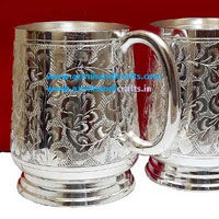 silver mug plated brass