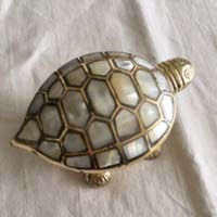 Mother of Pearl Brass Tortoise