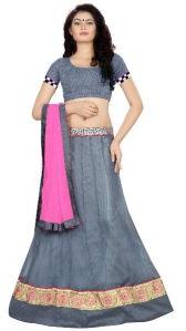 Grey Net Lehenga Choli