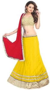 Yellow Net Lehenga Choli