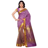 Varkala Paithani Silk Half N Half Patli saree, Red -Violet-HF1102RDV