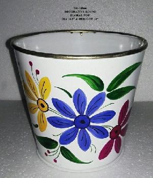 Decorative Round Floral Pot