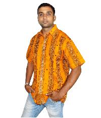 Maroon Cotton Sambalpuri Shirt