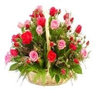 Rose flowers basket