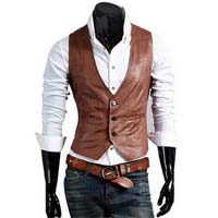 Mens Leather Waistcoat