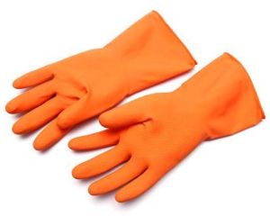 Industrial Orange Rubber Hand Glove