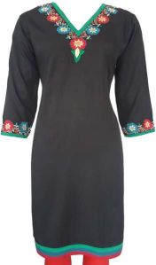 V Neck Embroidered Kurti