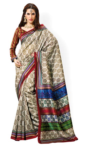 Silk Printed Party Wear Sarees