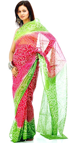 Cotton Bandhni Sarees