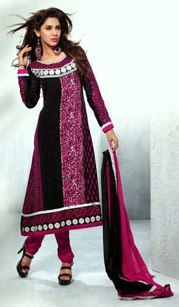 Georgette Embroidered Dress Material