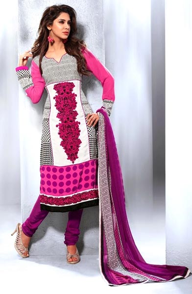 Georgette Embroidered Dress Material