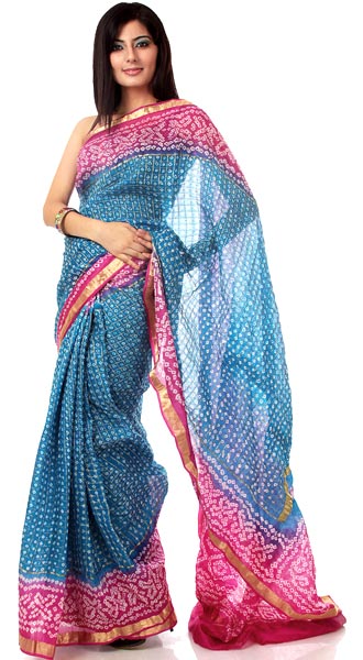 Cotton Bandhni Sarees