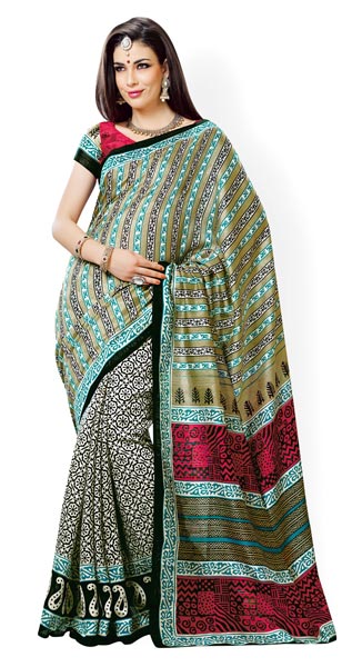 Silk Printed Party Wear Sarees
