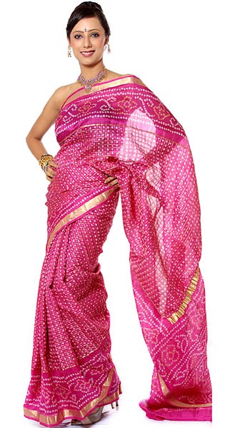 Cotton Bandhni Sarees