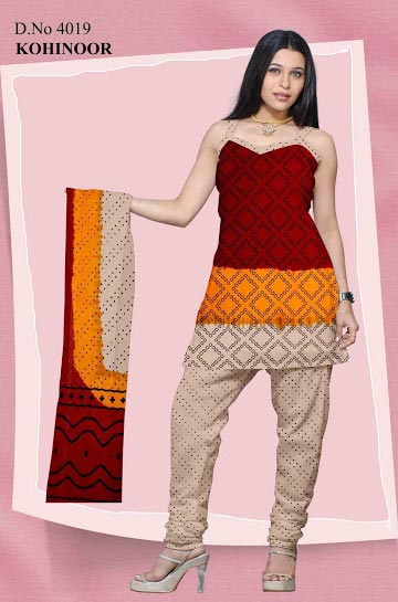 Tye & Dye Hand Block Print Dress Material