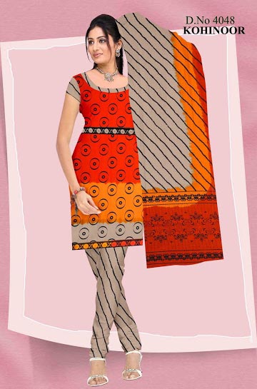Tye & Dye Hand Block Print Dress Material