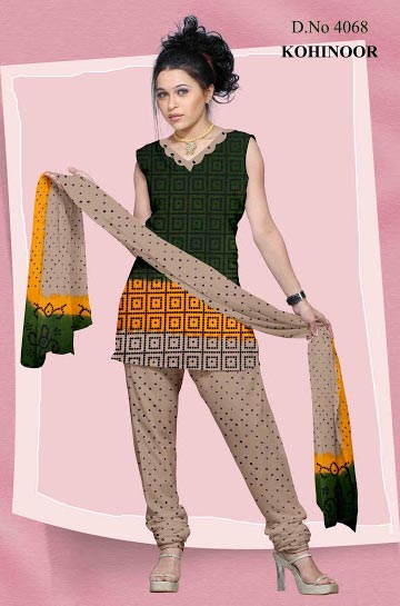 Tye & Dye Hand Block Print Dress Material