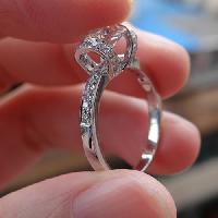 10k White Gold Womens Moissanite Solitaire Engagement Wedding Ring