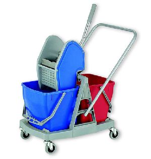 34 Ltr Double Bucket Wringer Trolley