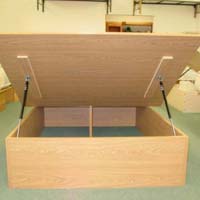 wooden storage bed