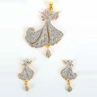 Gold And Rhodium Plated Pendant Set