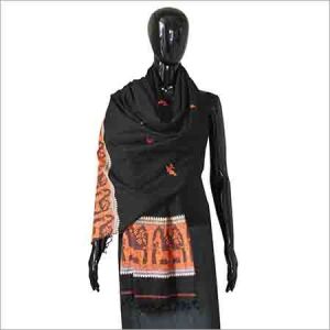 Black Assam Slik Stole (90x195)