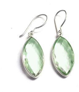 Green Amethyst gemstone earring Silver Jewellery