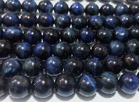 Natural Blue Tiger's Eye Gemstone Ball Beads