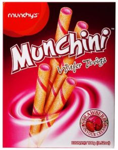 MUNCHINI WAFER STICKS 100 GRAM STRAWBERRY