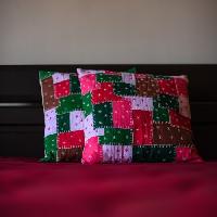 APPLIQUE COLLAGE CUSHION COVER SET