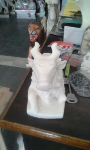 Marble Nandi Statue