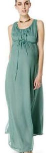 Ladies chiffon green maxi dress