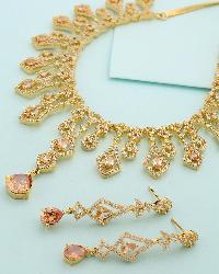 CZ Diamond Designer Necklace Set