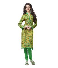 Green Coloured Viscose Stitched Printed Kurti