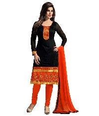 Black chanderi untichhed dress material