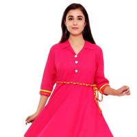 Pink Unstitched Anarkali Suit