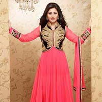 Soft Net Unstitched Anarkali Suit