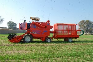 tractor mounted grain cum straw combine harvester