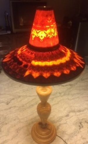 Wooden Hat Shape Floor Lamp