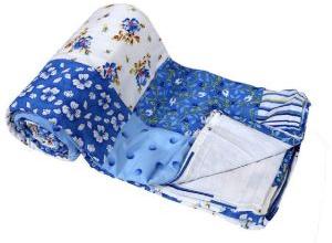 Blue Floral Print  Soft and Warm Micro Single Bed Blanket