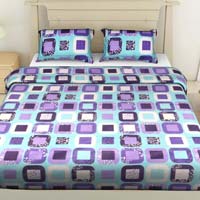 Factorywala Premium Cotton Checkered Print Double Bed Sheeet