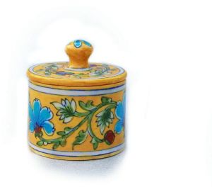 Blue Pottery Cotton Jar