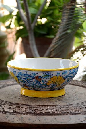 Blue Pottery Serving Bowl