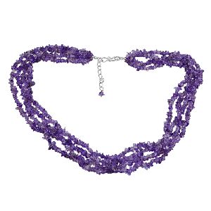 Amethyst Gemstone Chips Necklace