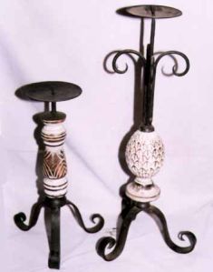 Carved Wood Candle Stands KE-10